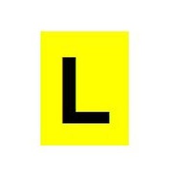 Sign - L black yellow background 100 x 75mm
